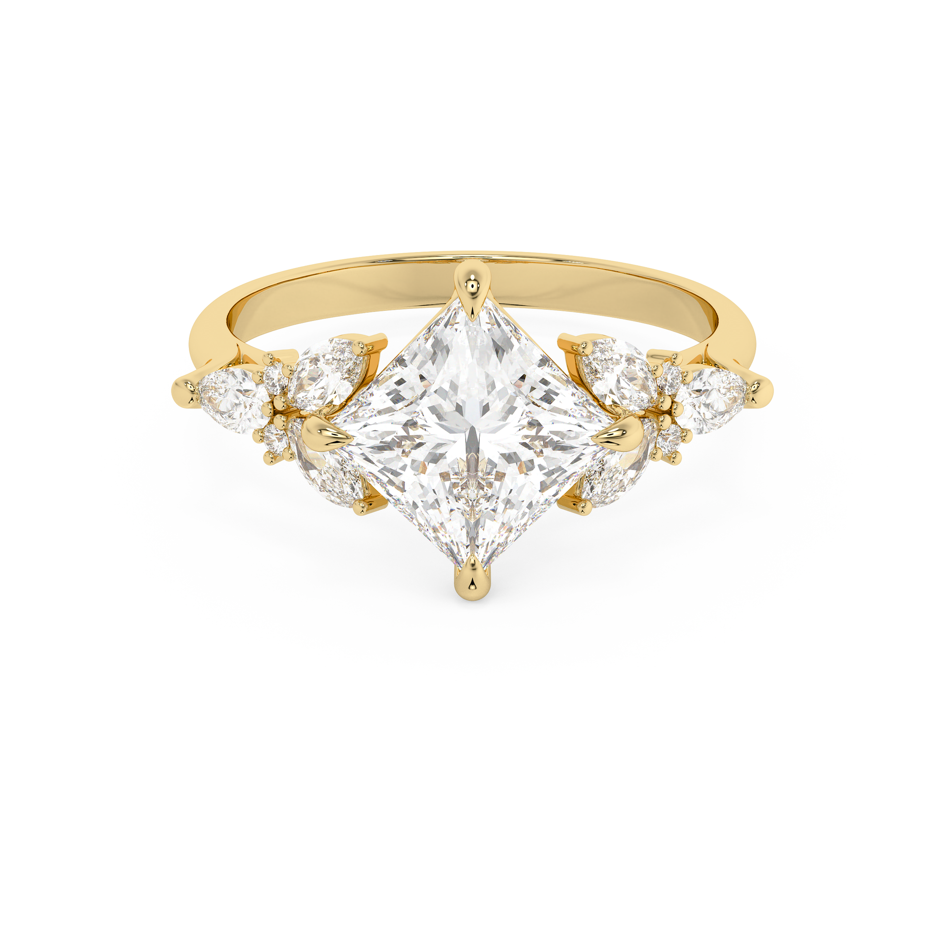 Emerald Solitaire Lab Grown Diamond Engagement Ring