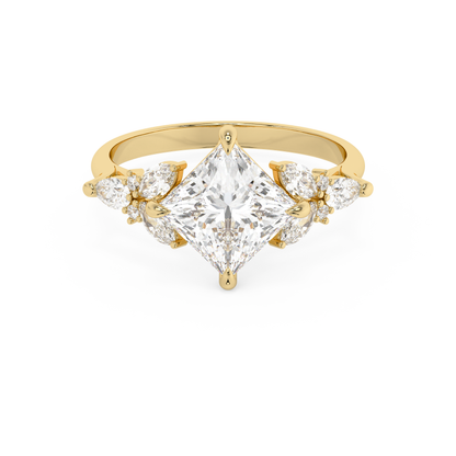 Emerald Solitaire Lab Grown Diamond Engagement Ring