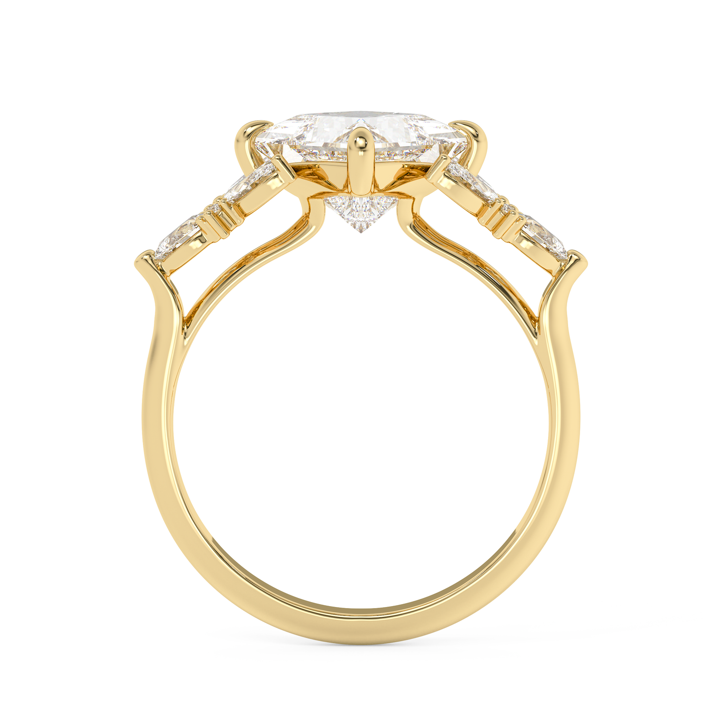 Emerald Solitaire Lab Grown Diamond Engagement Ring