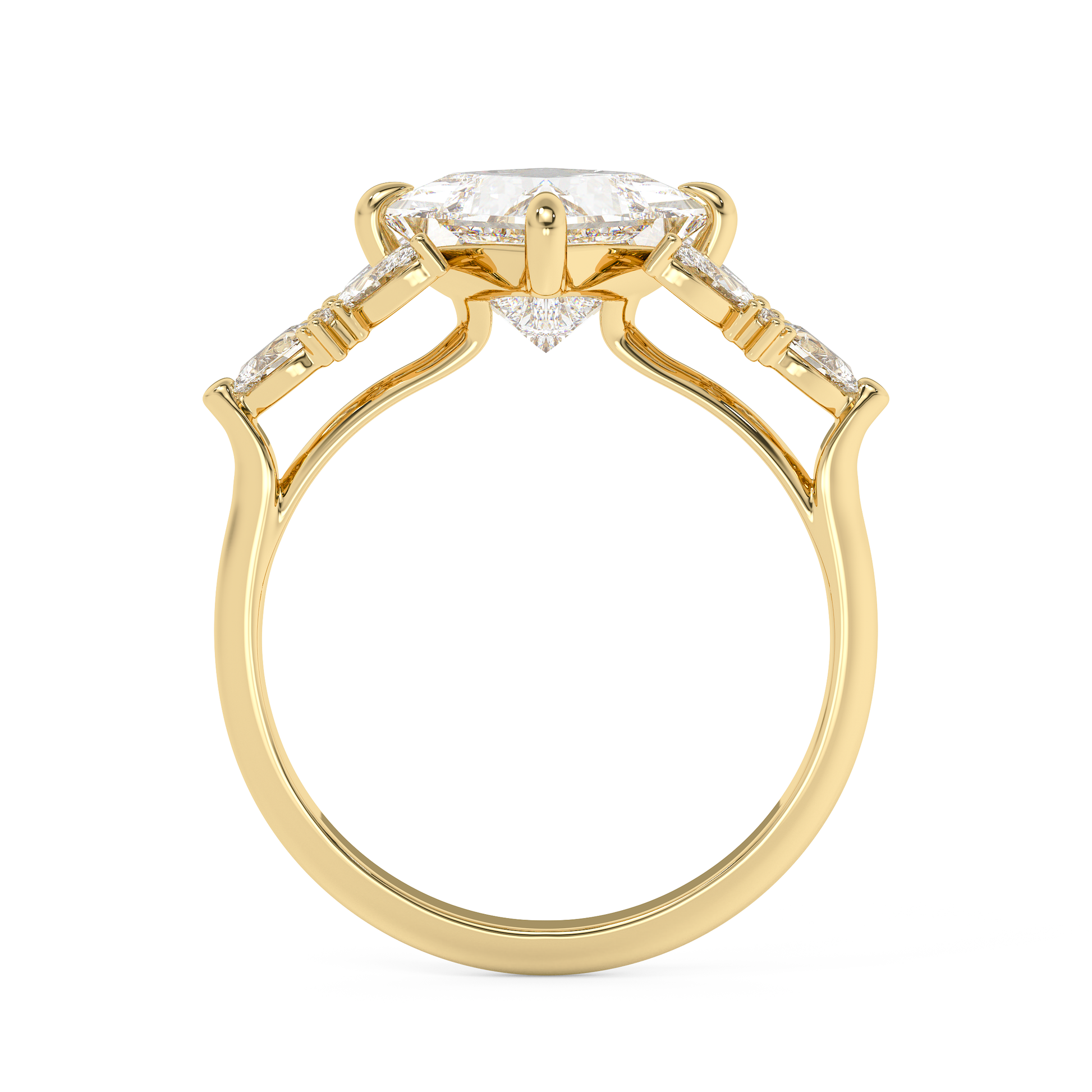 Emerald Solitaire Lab Grown Diamond Engagement Ring