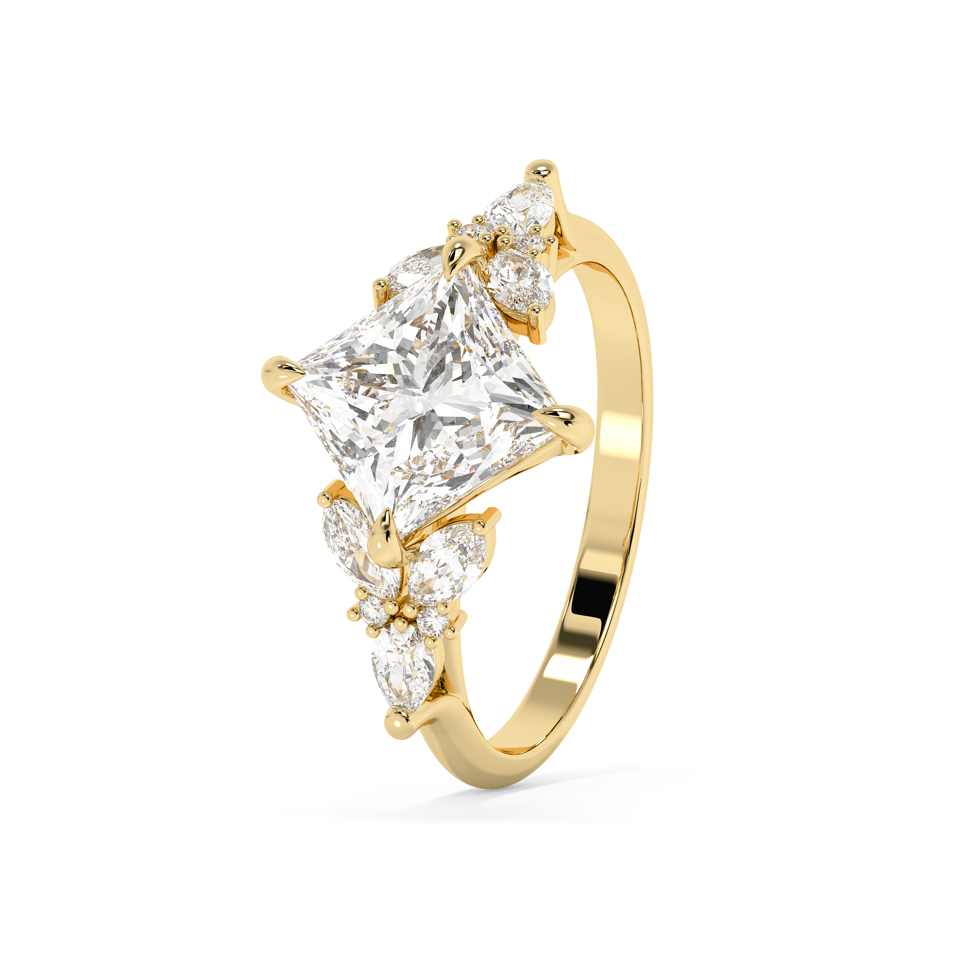 Emerald Solitaire Lab Grown Diamond Engagement Ring