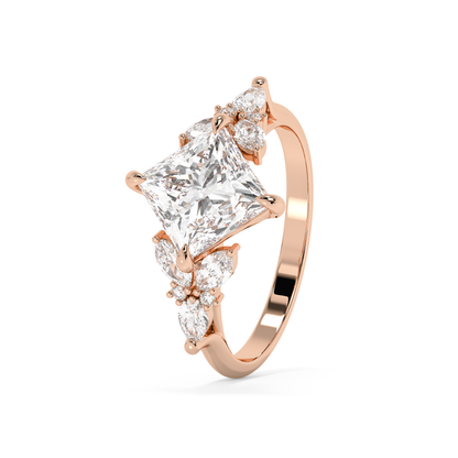 Emerald Solitaire Lab Grown Diamond Engagement Ring