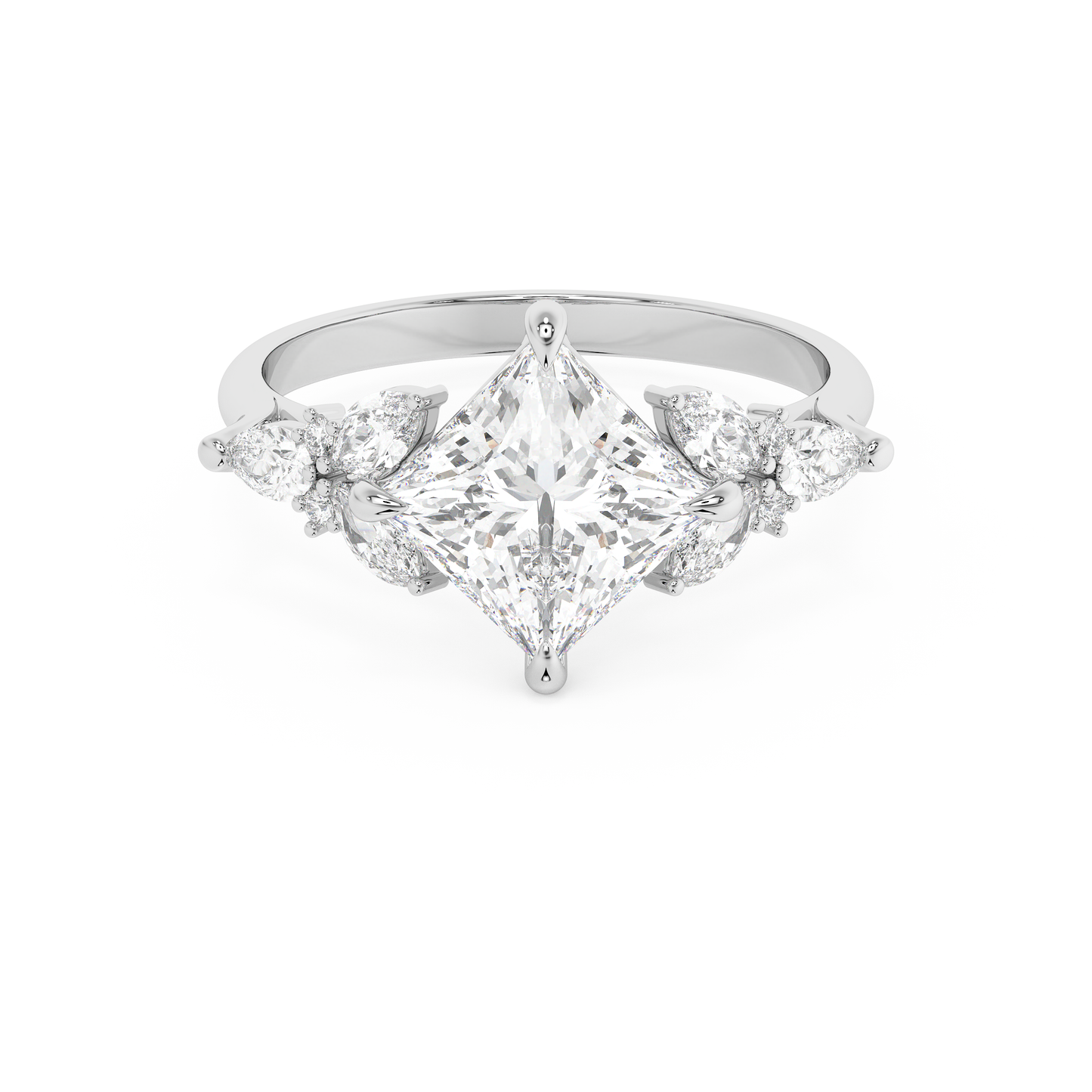 Emerald Solitaire Lab Grown Diamond Engagement Ring