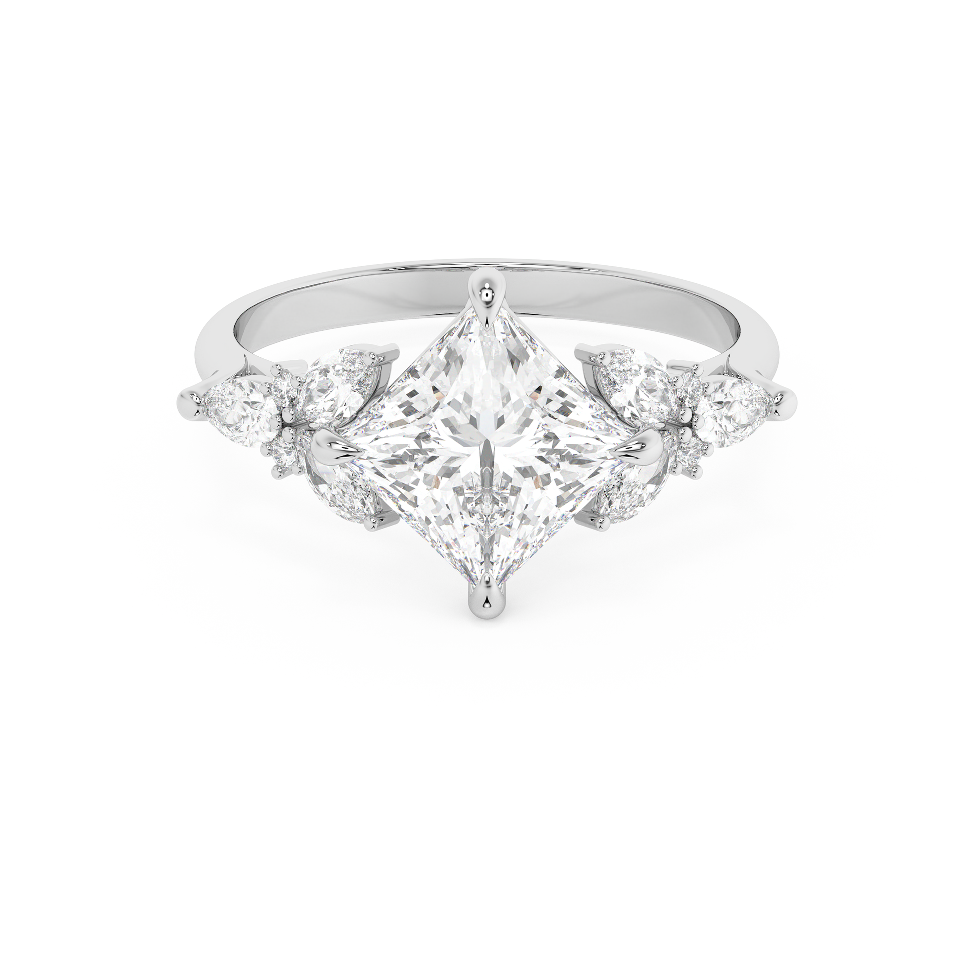 Emerald Solitaire Lab Grown Diamond Engagement Ring