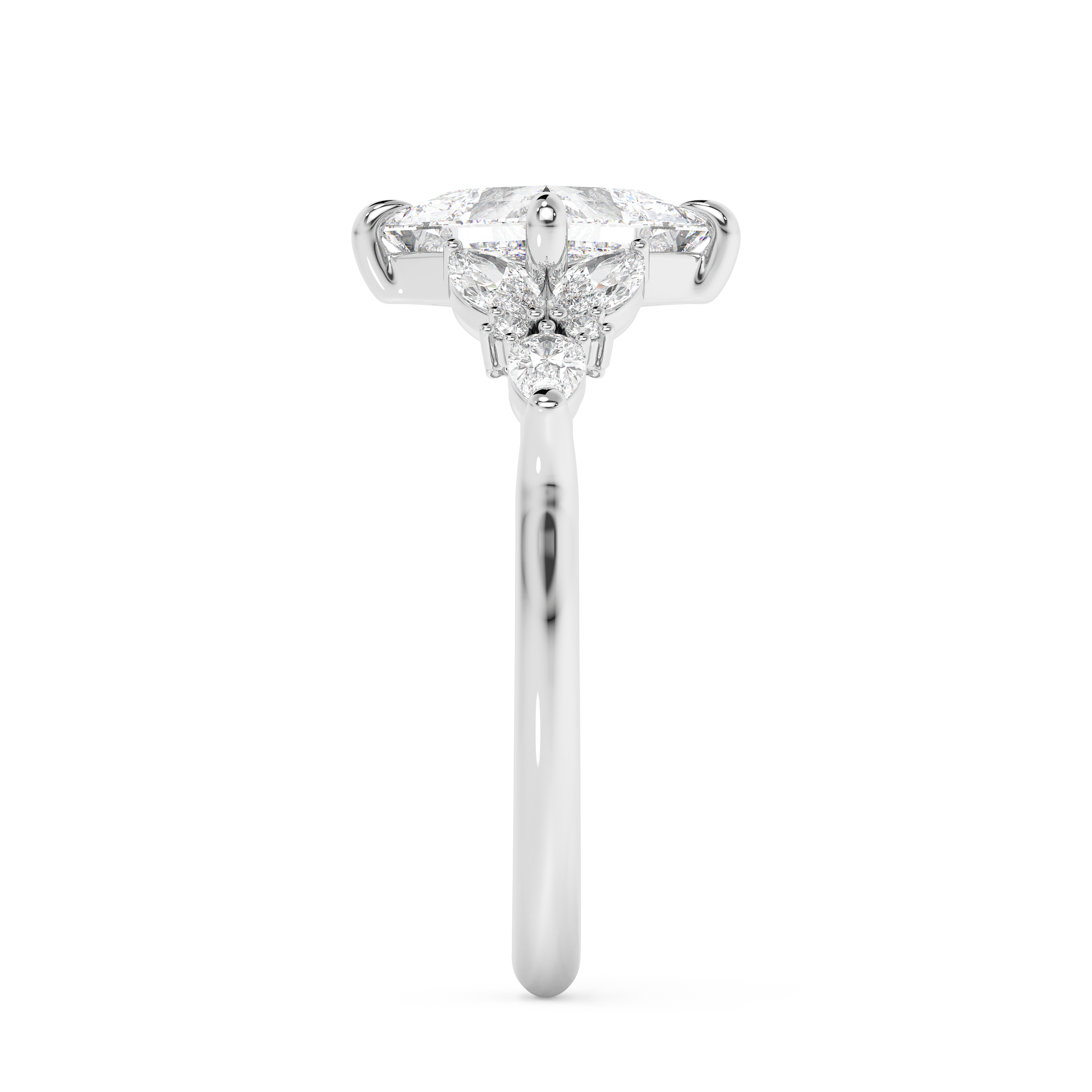 Emerald Solitaire Lab Grown Diamond Engagement Ring