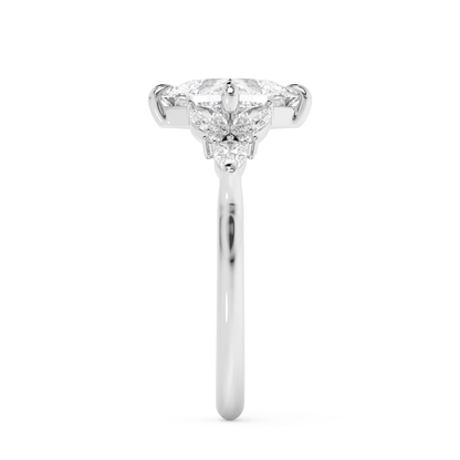Emerald Solitaire Lab Grown Diamond Engagement Ring