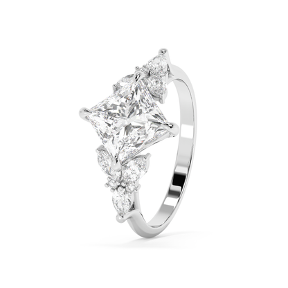 Emerald Solitaire Lab Grown Diamond Engagement Ring