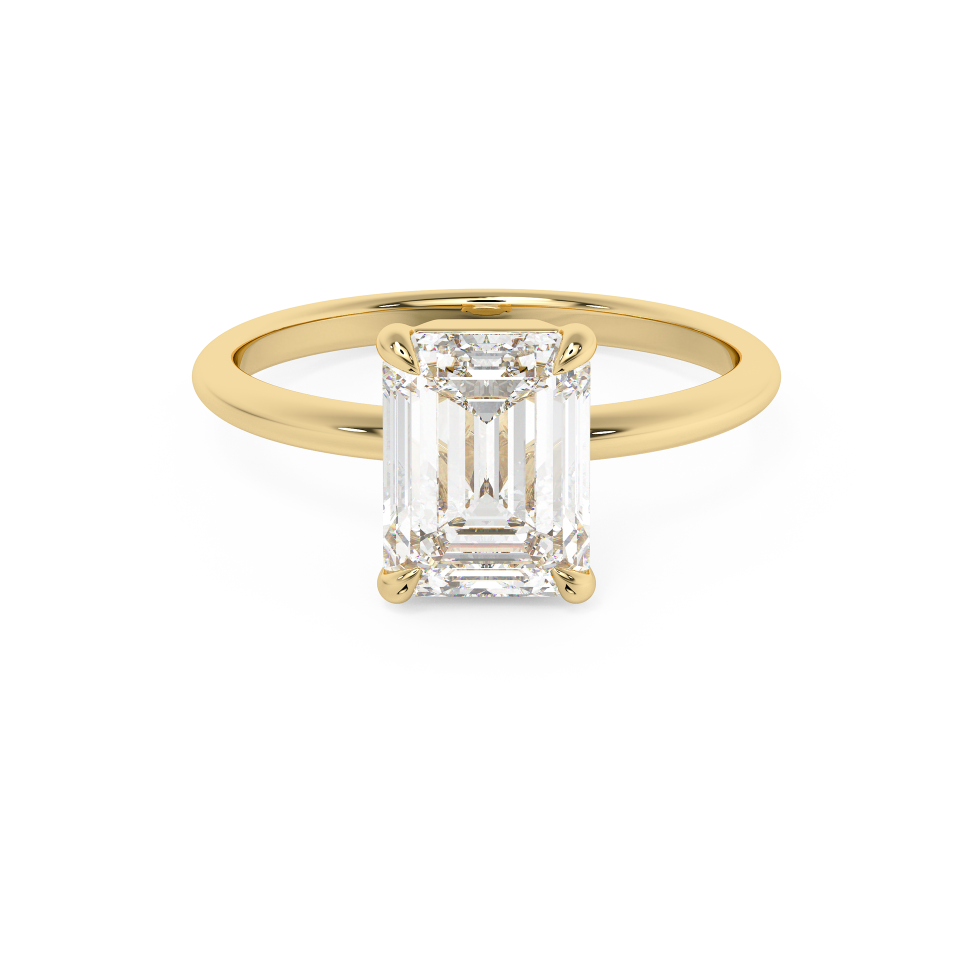 Emerald Solitaire Lab Grown Diamond Engagement Ring