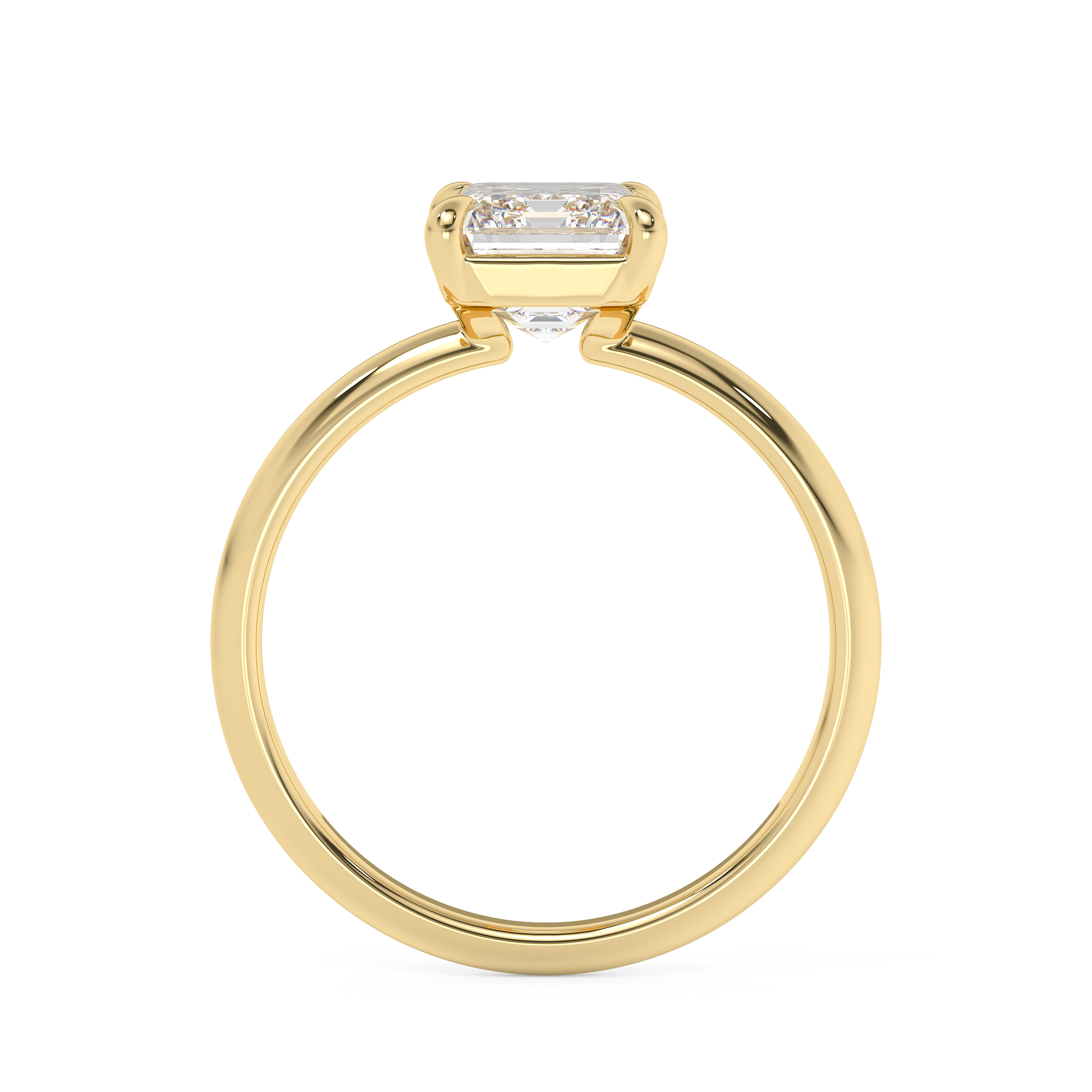 Emerald Solitaire Lab Grown Diamond Engagement Ring