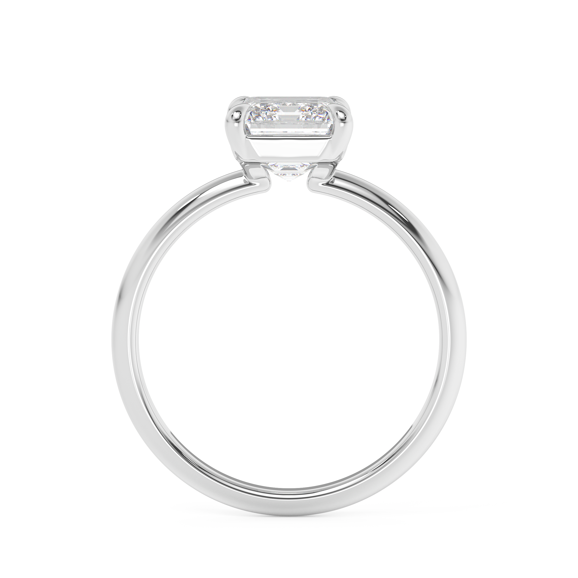 Emerald Solitaire Lab Grown Diamond Engagement Ring