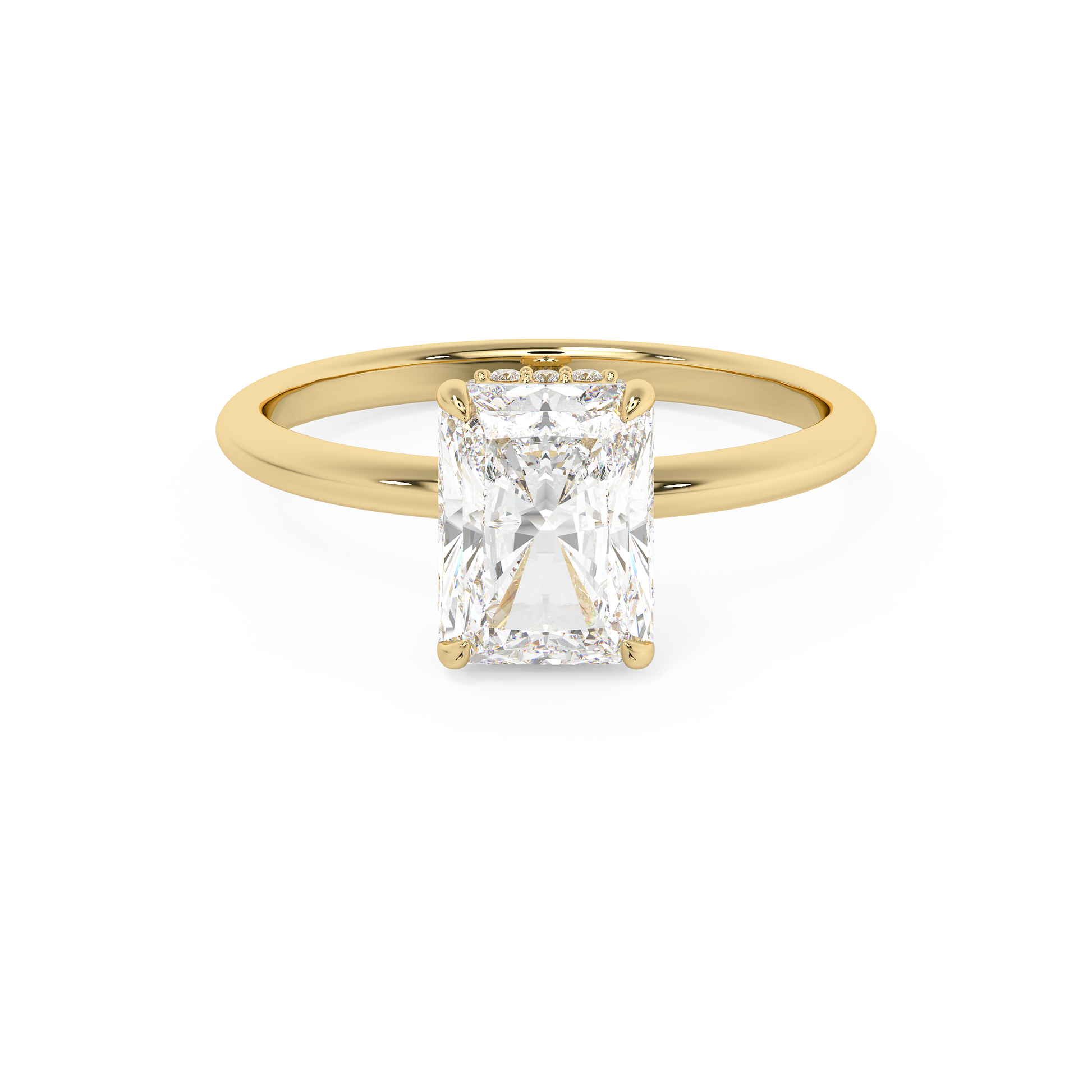 Emerald Solitaire Lab Grown Diamond Engagement Ring