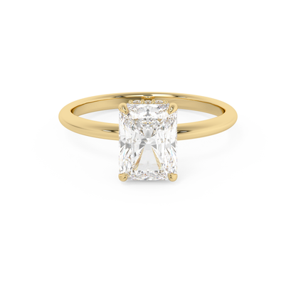 Emerald Solitaire Lab Grown Diamond Engagement Ring