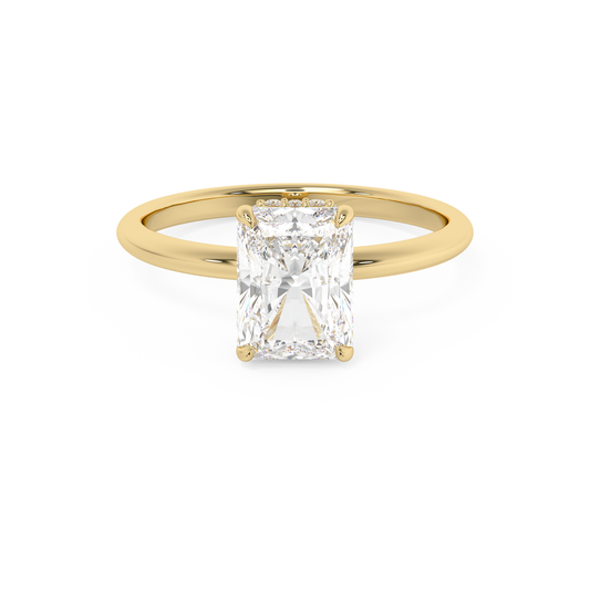 Emerald Solitaire Lab Grown Diamond Engagement Ring