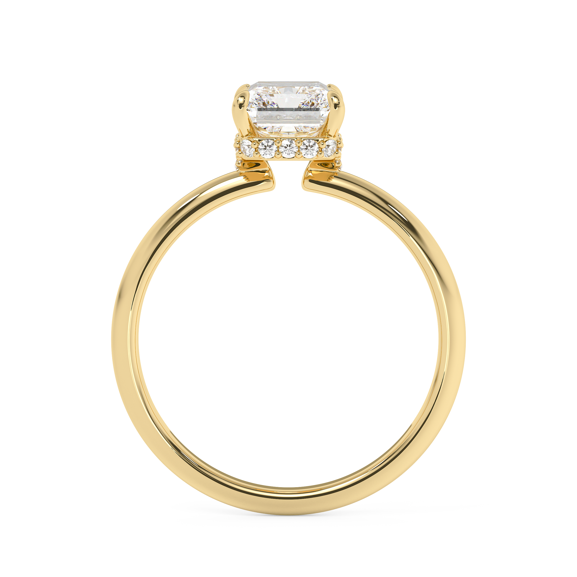 Emerald Solitaire Lab Grown Diamond Engagement Ring
