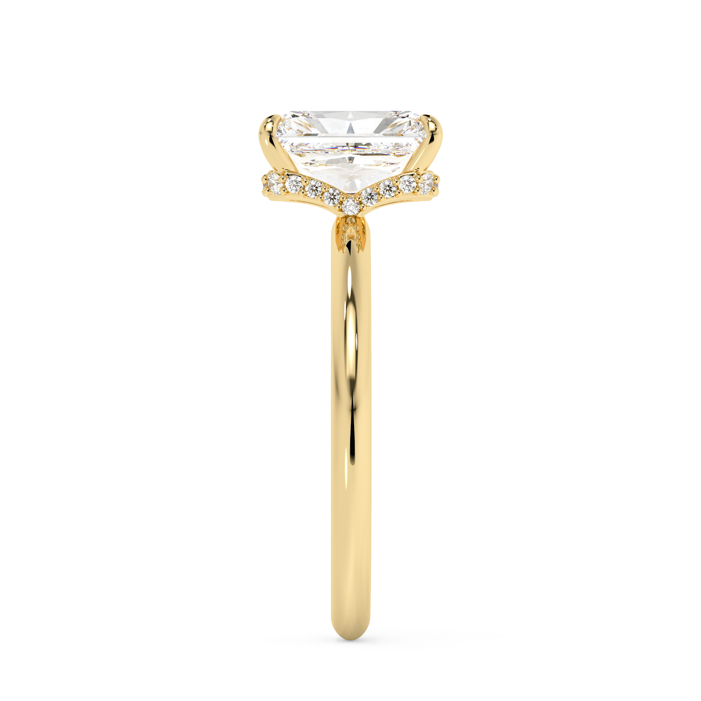 Emerald Solitaire Lab Grown Diamond Engagement Ring