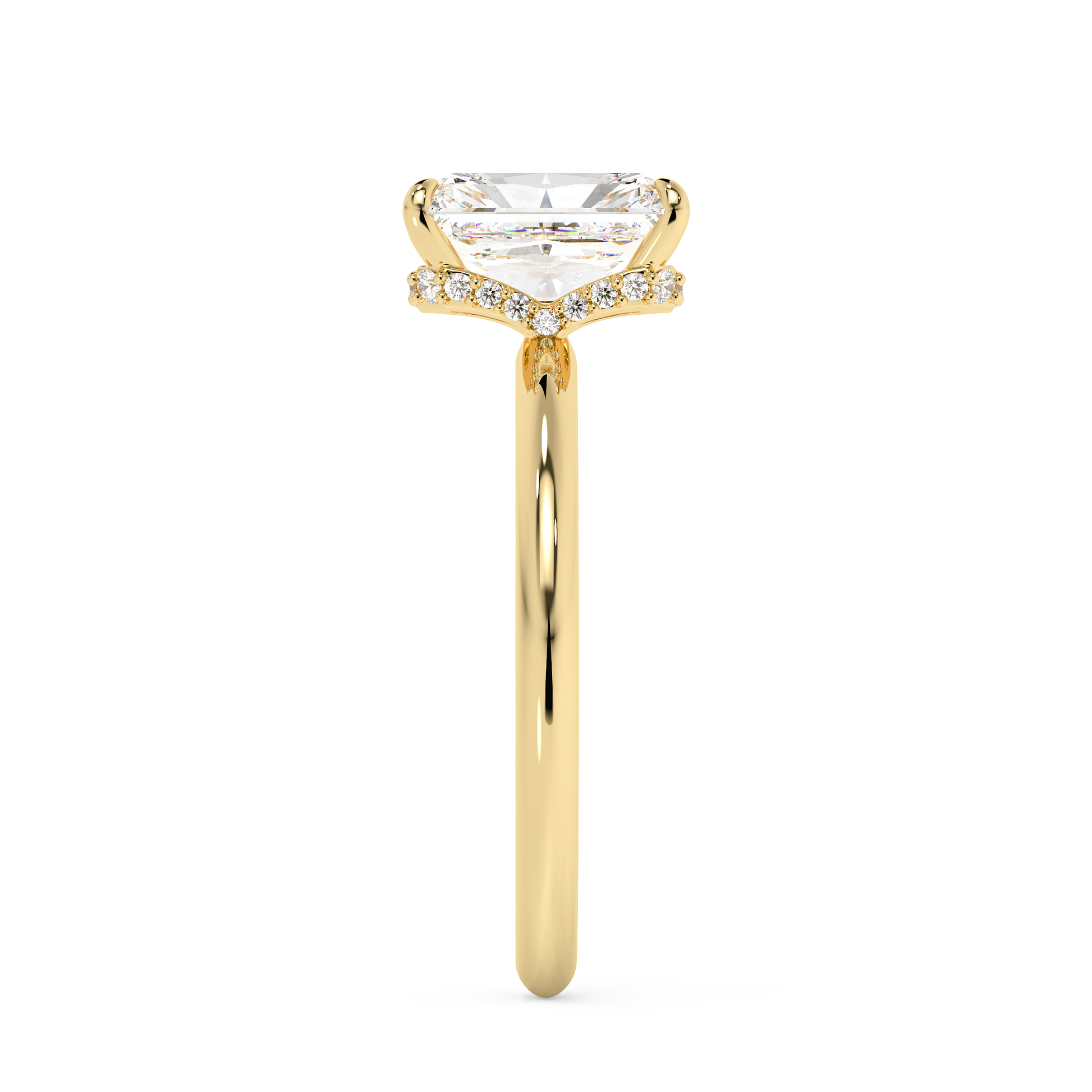 Emerald Solitaire Lab Grown Diamond Engagement Ring