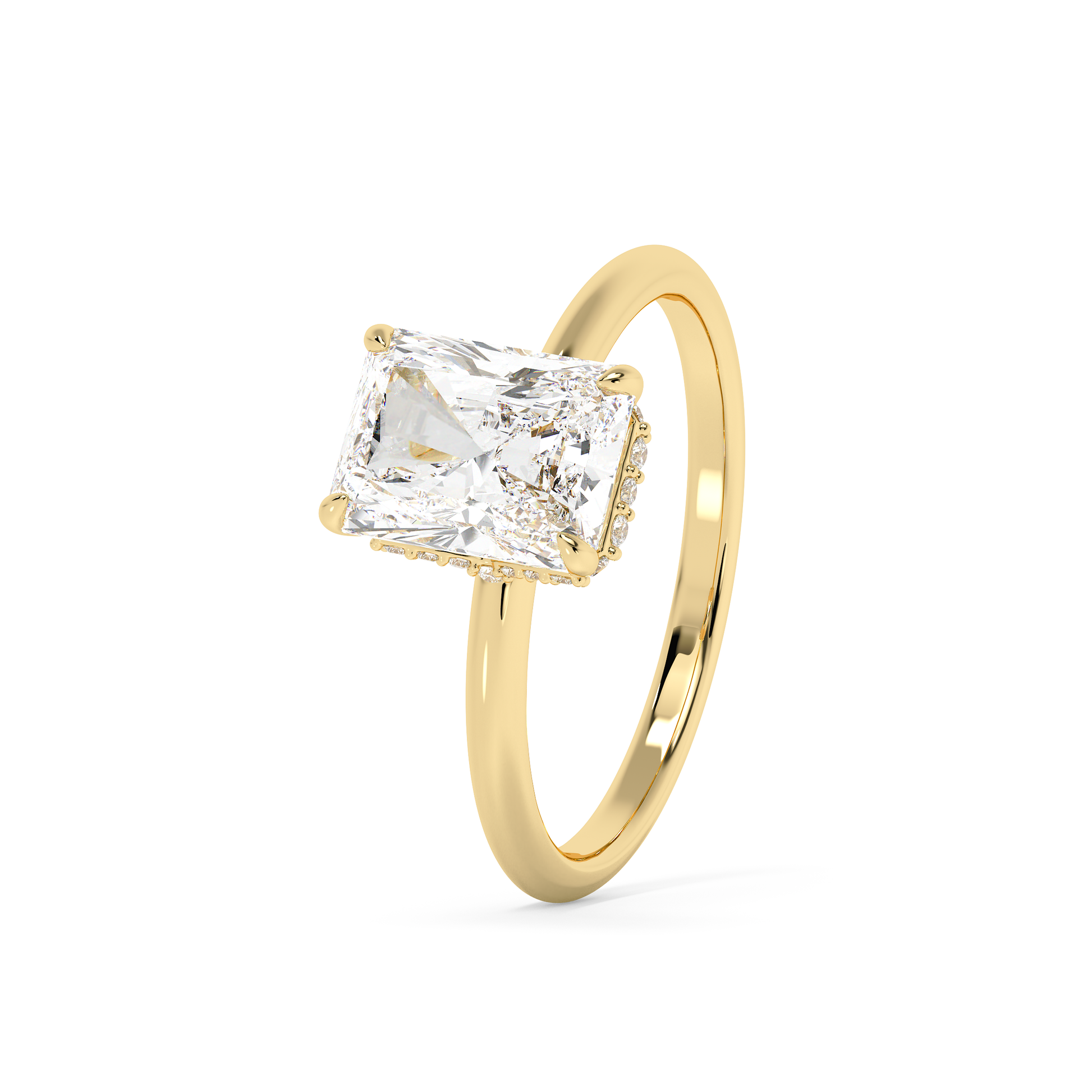 Emerald Solitaire Lab Grown Diamond Engagement Ring