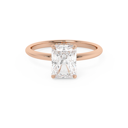 Emerald Solitaire Lab Grown Diamond Engagement Ring