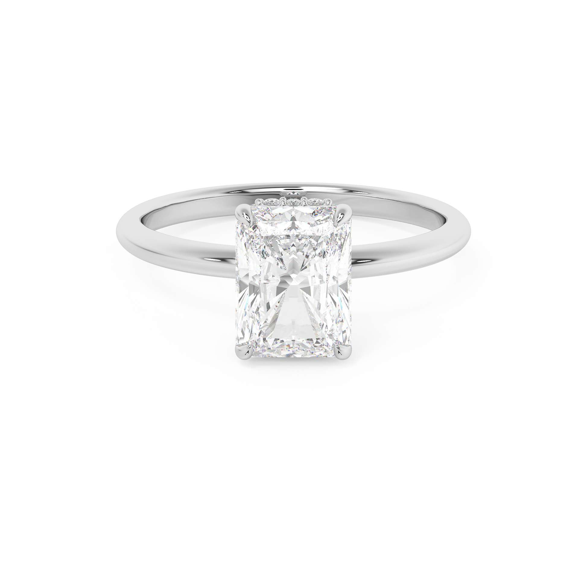 Emerald Solitaire Lab Grown Diamond Engagement Ring