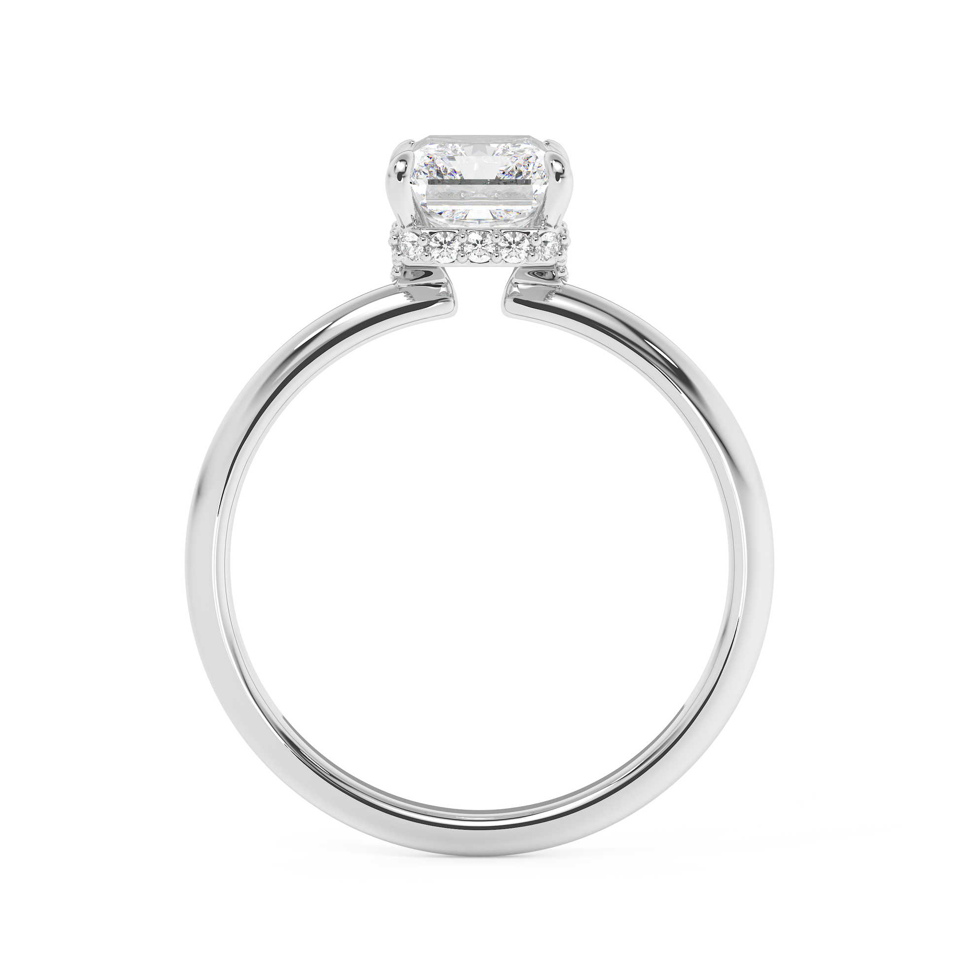 Emerald Solitaire Lab Grown Diamond Engagement Ring