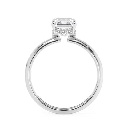 Emerald Solitaire Lab Grown Diamond Engagement Ring