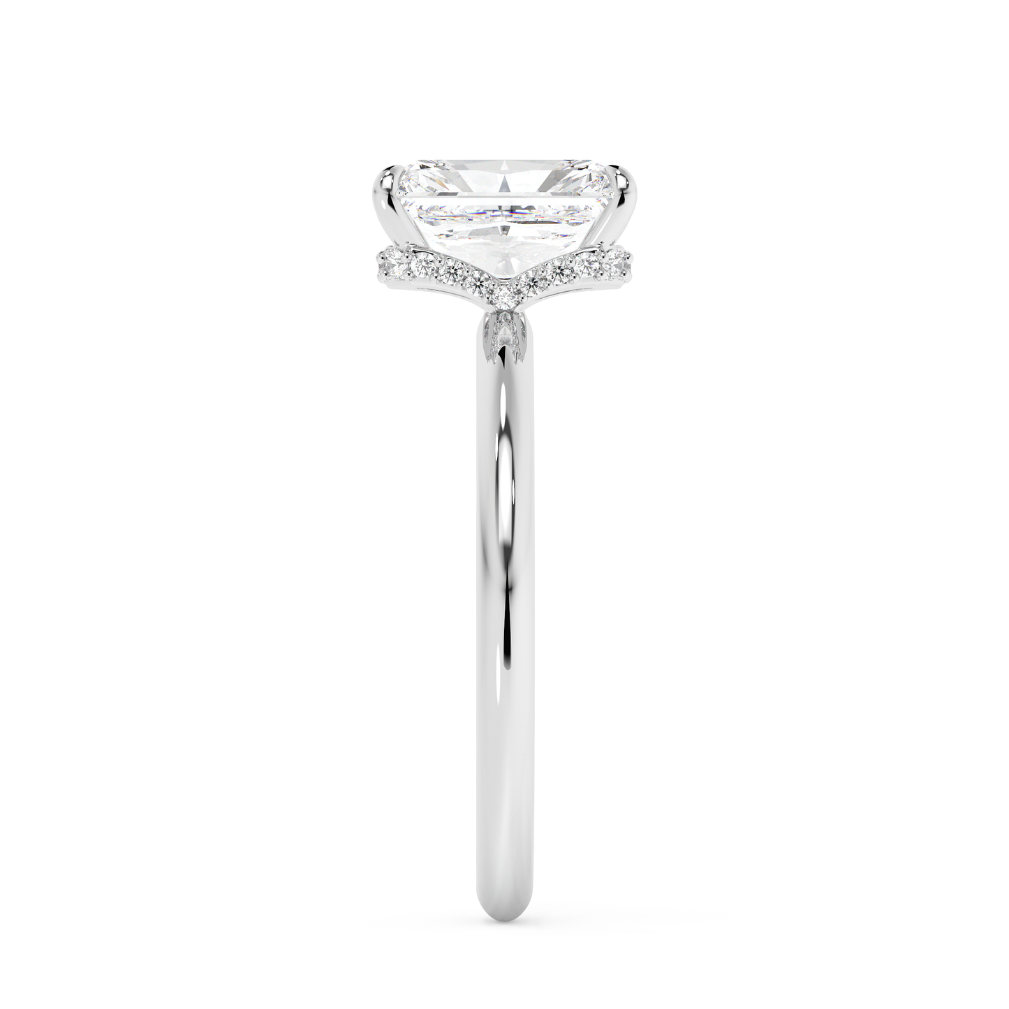 Emerald Solitaire Lab Grown Diamond Engagement Ring