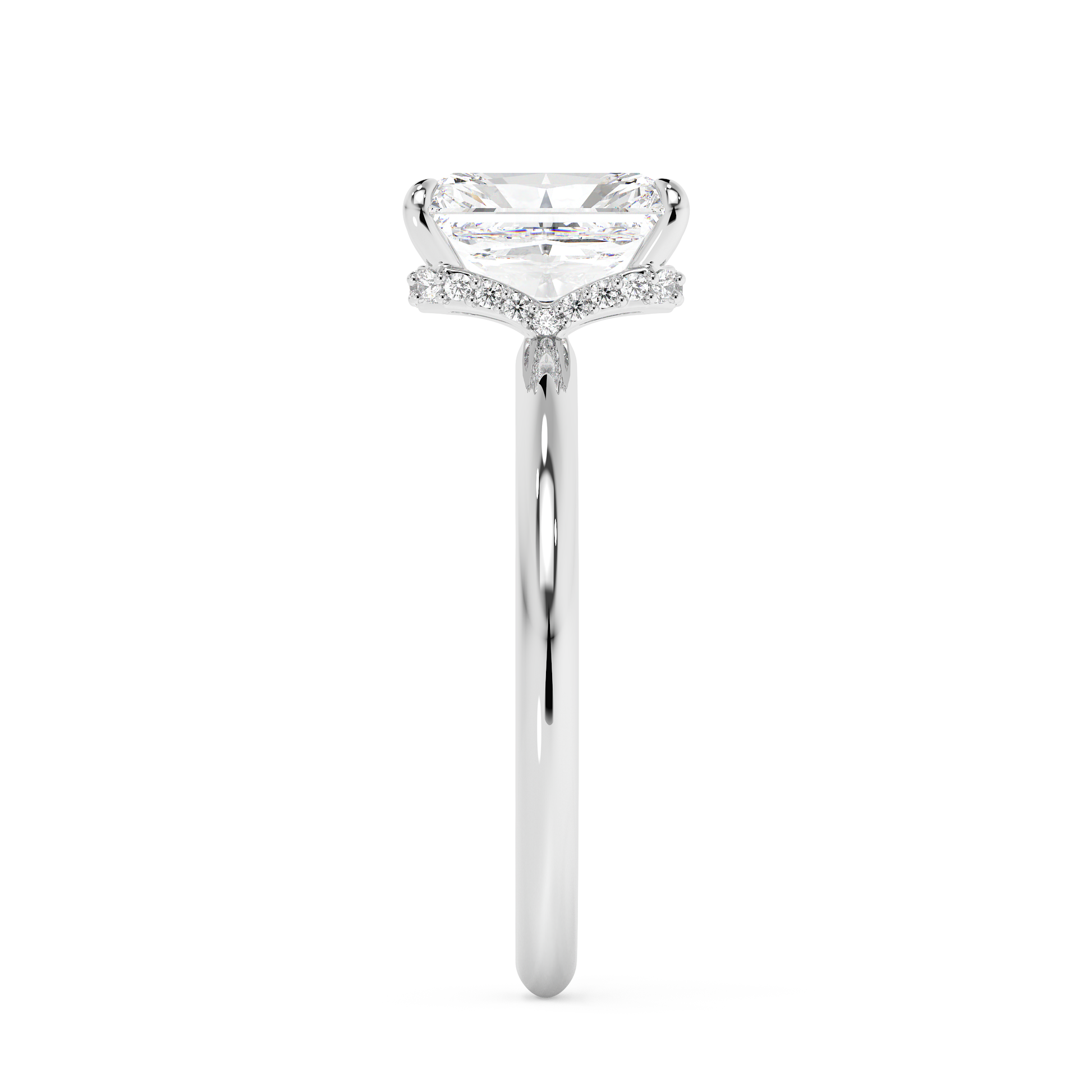 Emerald Solitaire Lab Grown Diamond Engagement Ring