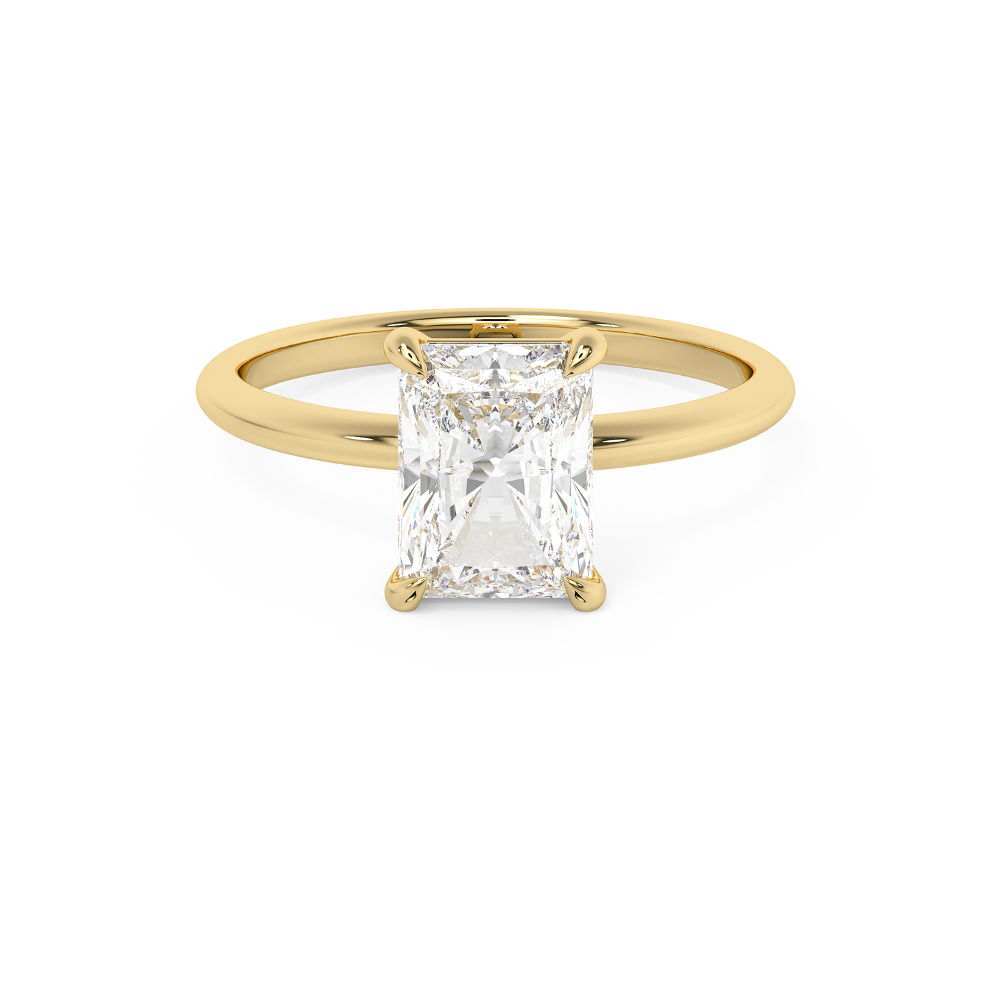 Emerald Solitaire Lab Grown Diamond Engagement Ring
