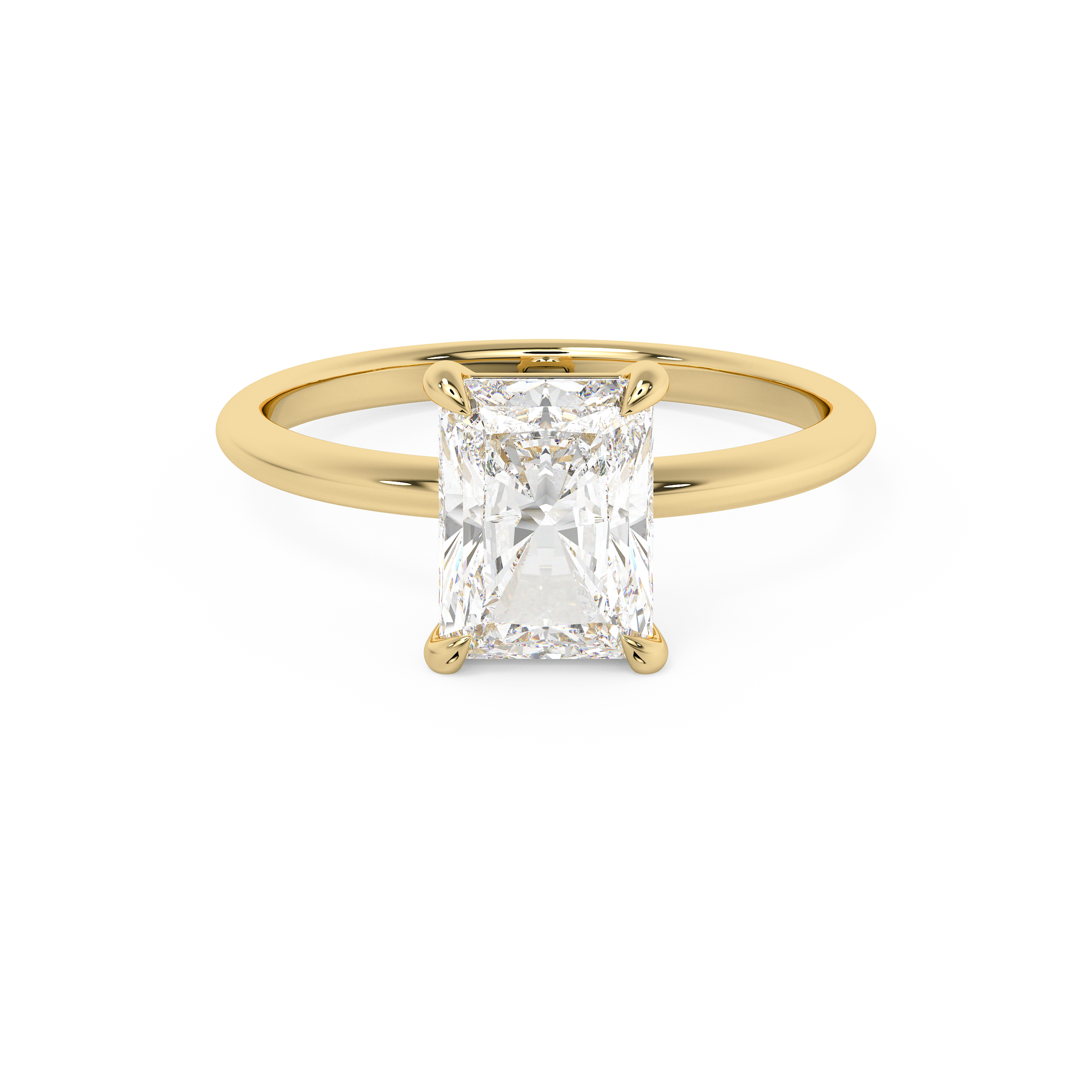 Emerald Solitaire Lab Grown Diamond Engagement Ring