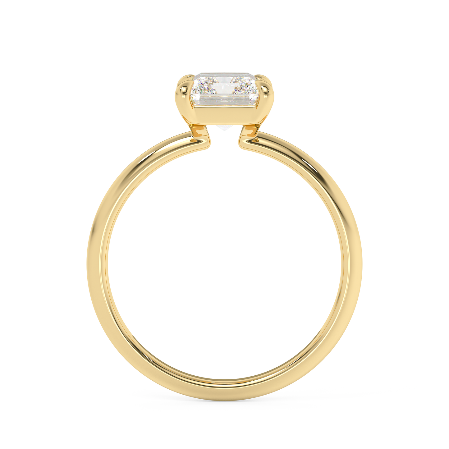 Emerald Solitaire Lab Grown Diamond Engagement Ring