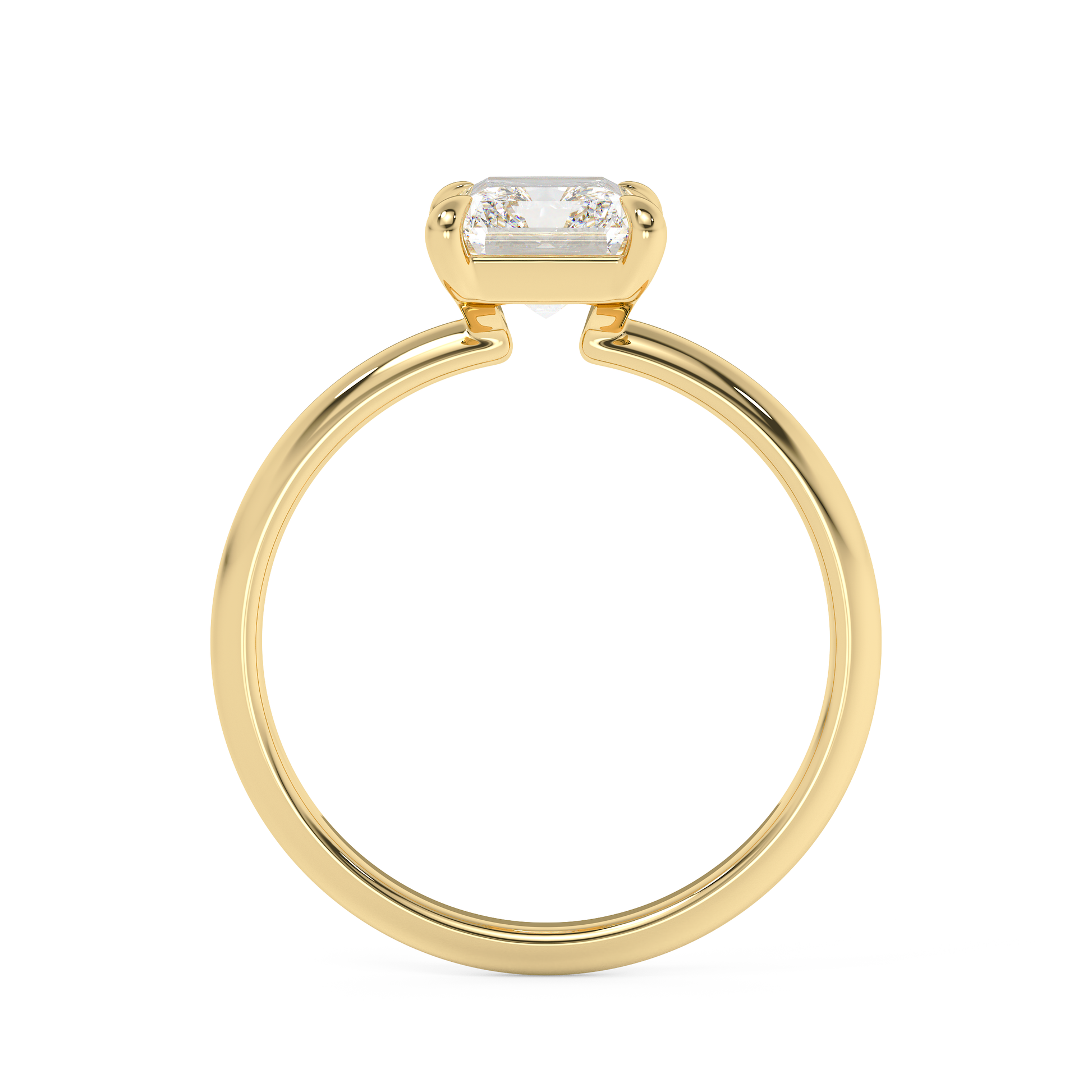 Emerald Solitaire Lab Grown Diamond Engagement Ring