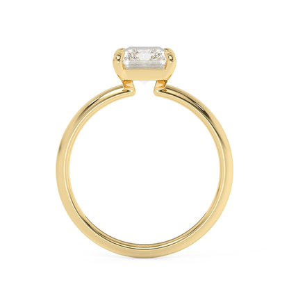 Emerald Solitaire Lab Grown Diamond Engagement Ring