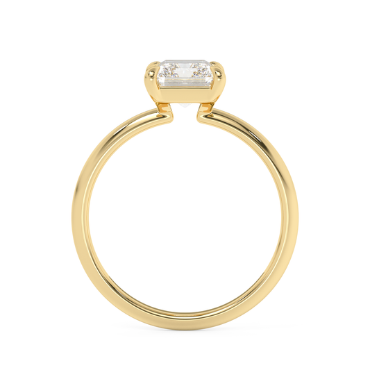 Emerald Solitaire Lab Grown Diamond Engagement Ring