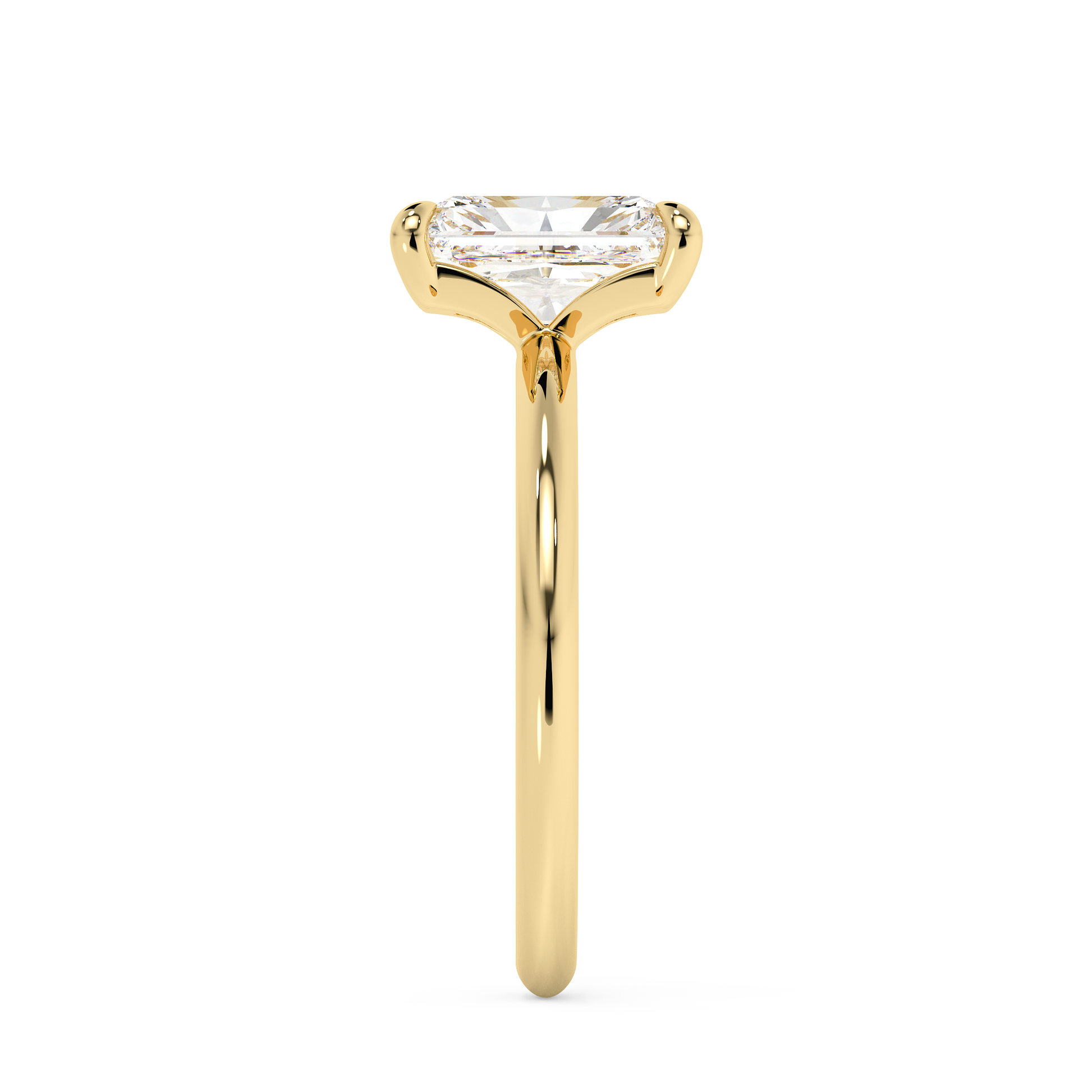 Emerald Solitaire Lab Grown Diamond Engagement Ring