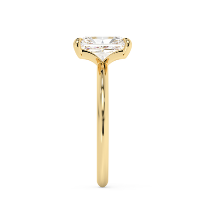 Emerald Solitaire Lab Grown Diamond Engagement Ring