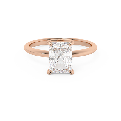 Emerald Solitaire Lab Grown Diamond Engagement Ring