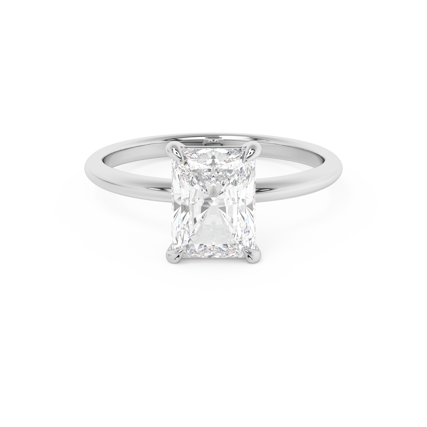 Emerald Solitaire Lab Grown Diamond Engagement Ring
