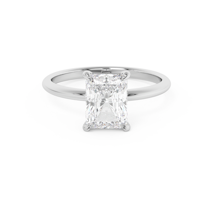 Emerald Solitaire Lab Grown Diamond Engagement Ring
