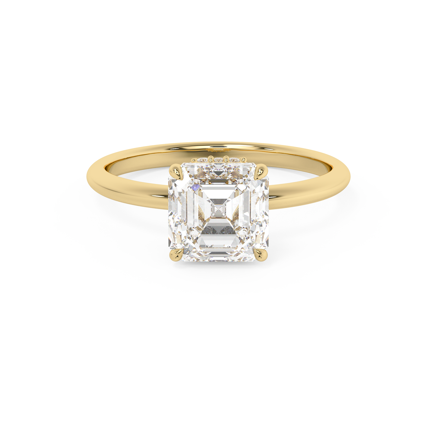 Emerald Solitaire Lab Grown Diamond Engagement Ring