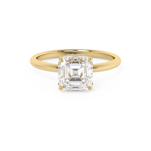 Emerald Solitaire Lab Grown Diamond Engagement Ring