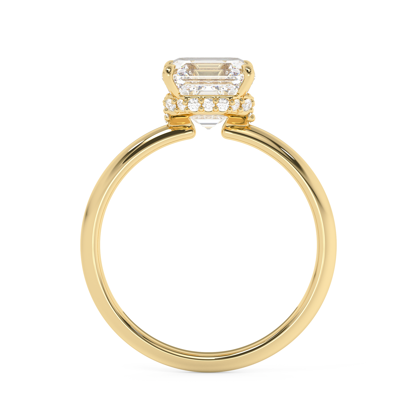 Emerald Solitaire Lab Grown Diamond Engagement Ring
