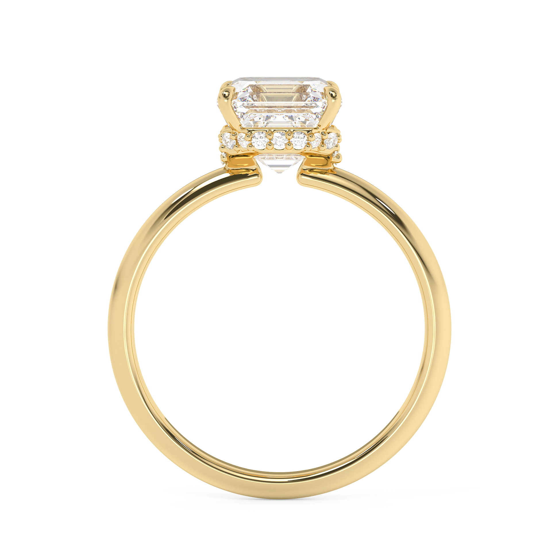 Emerald Solitaire Lab Grown Diamond Engagement Ring
