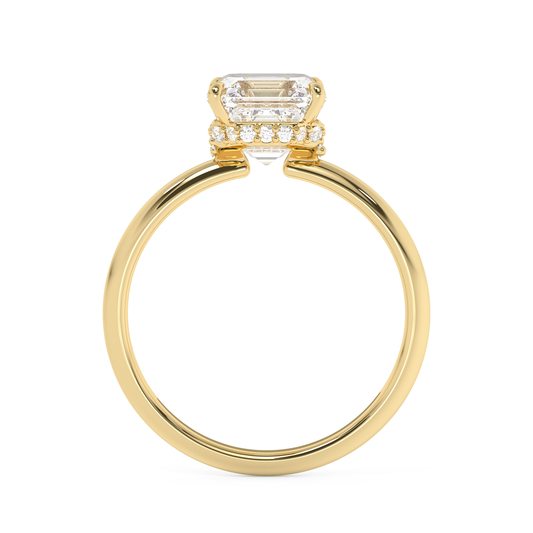 Emerald Solitaire Lab Grown Diamond Engagement Ring