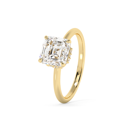 Emerald Solitaire Lab Grown Diamond Engagement Ring