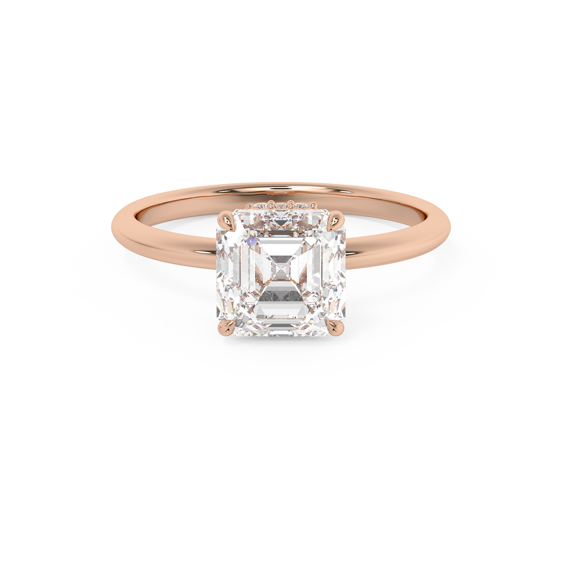 Emerald Solitaire Lab Grown Diamond Engagement Ring