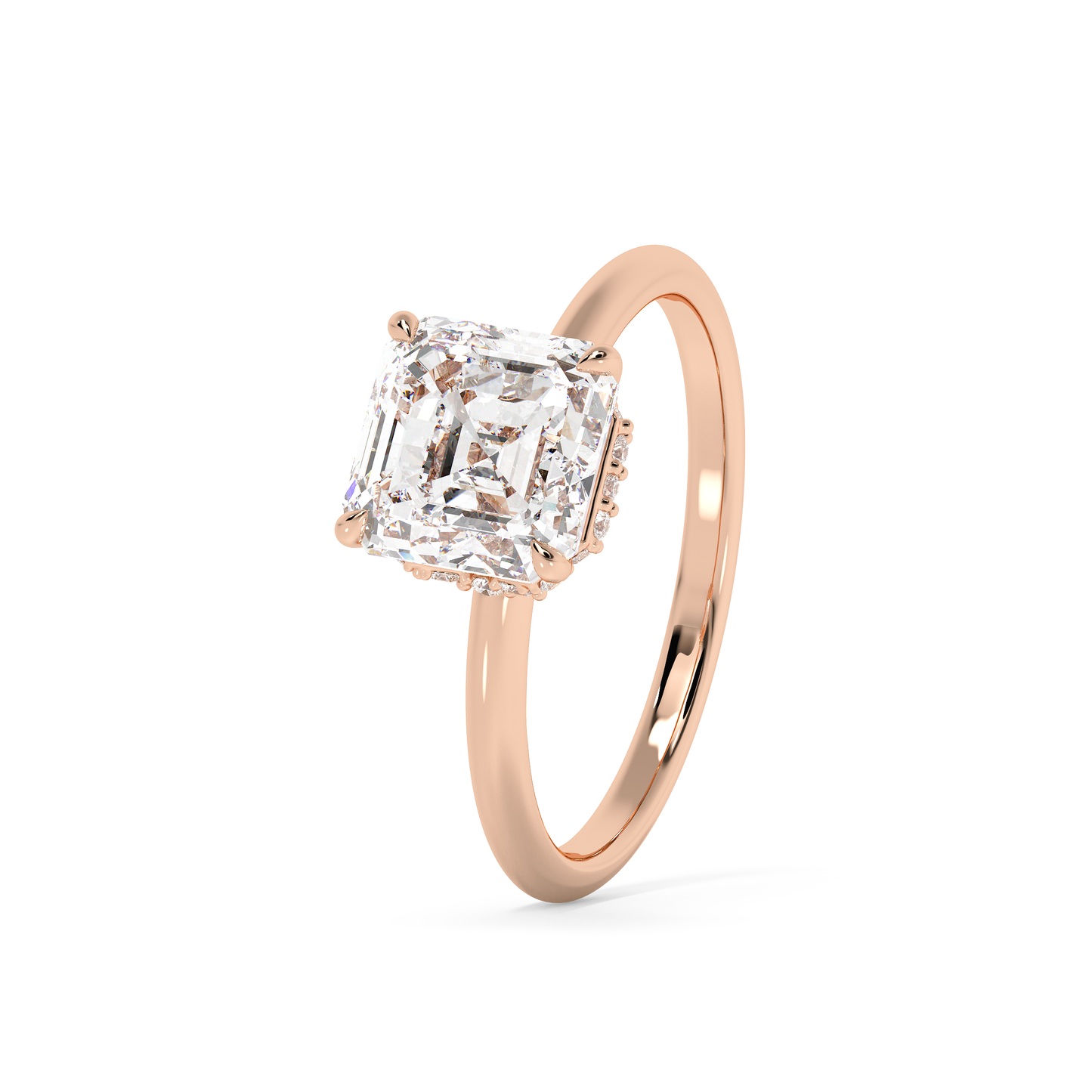 Emerald Solitaire Lab Grown Diamond Engagement Ring