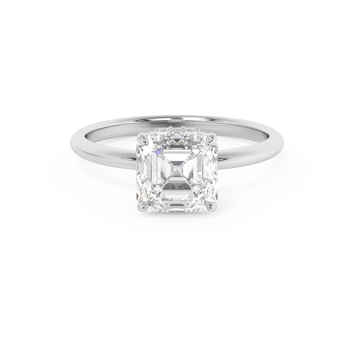 Emerald Solitaire Lab Grown Diamond Engagement Ring