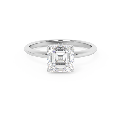 Emerald Solitaire Lab Grown Diamond Engagement Ring