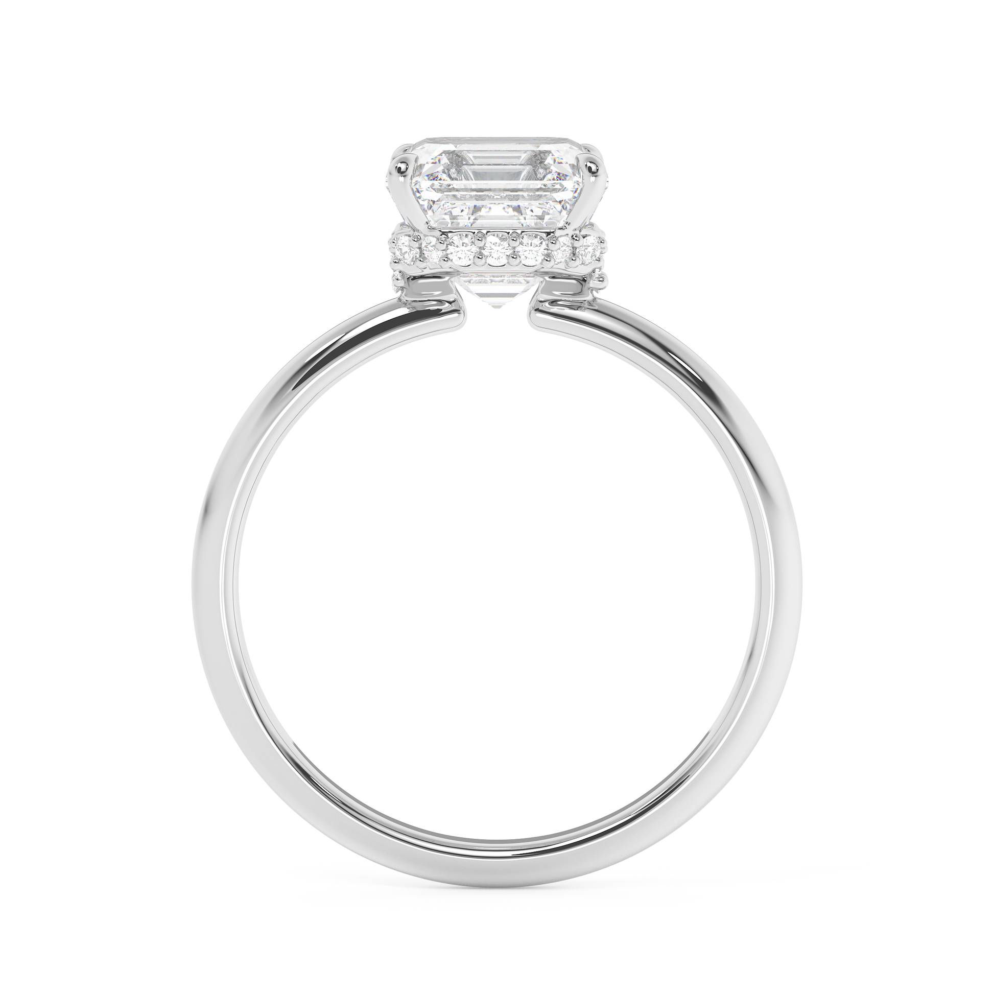 Emerald Solitaire Lab Grown Diamond Engagement Ring