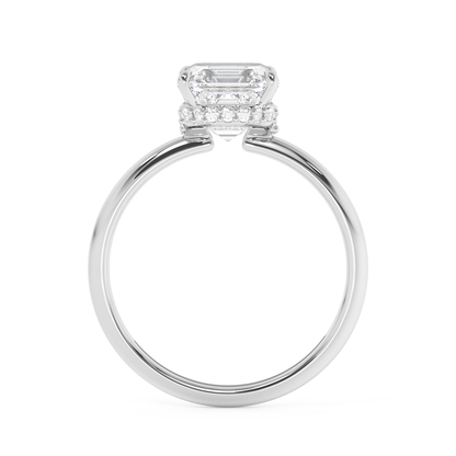 Emerald Solitaire Lab Grown Diamond Engagement Ring